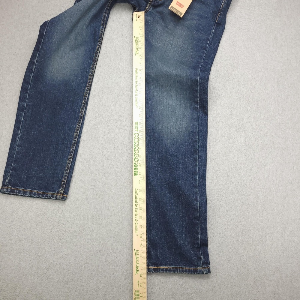 Levis 505‎ Regular Jeans Mens 30x32 Blue Stretch Denim Straight Leg Pants NEW - Picture 9 of 10